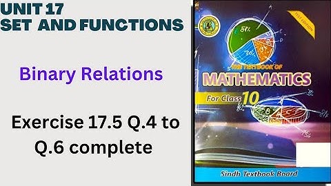 Binary Relations Exercise 17.5 Q.4 to Q.6