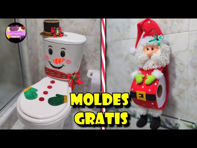 Cómo hacer un Juego de Baño Navideño Fácil DIY (MOLDES GRATIS) 