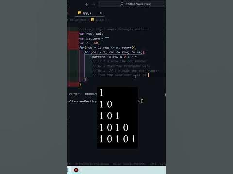 Binary right angle triangle pattern in JavaScript - YouTube