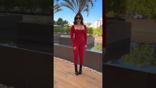 Red Jumpsuit Fashion Style Trending #Fashion #Shorts #Style