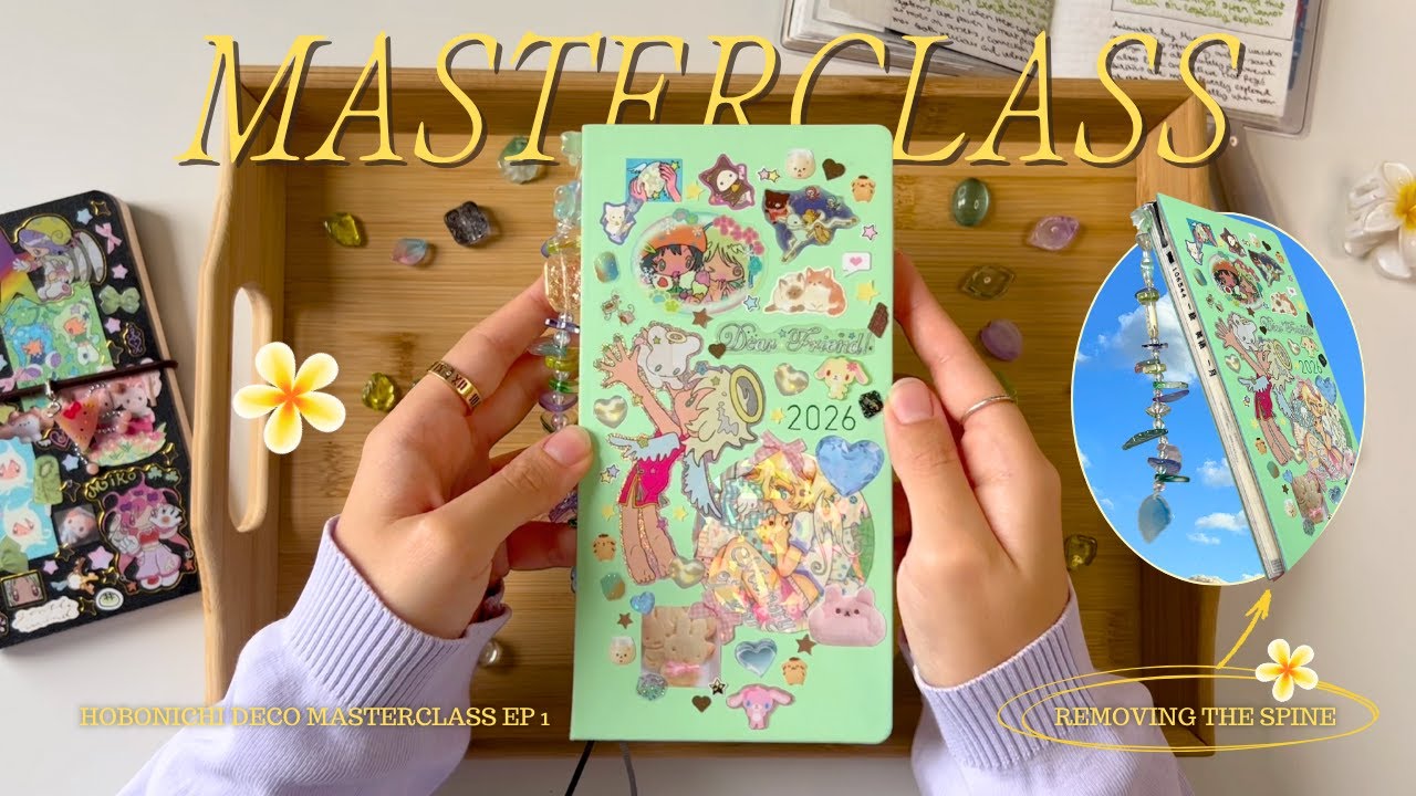 Hobonichi 2026 Customisation ep1 .☘︎ ݁˖ exposed spine, stickers, new fountainpen, commonplace update