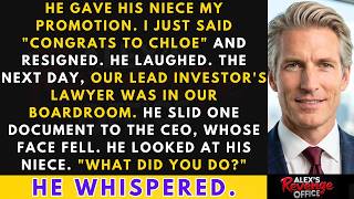 He Handed My Promotion To His Niece. I Unleashed The Investor Clause. | Corporate Justice