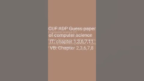GCUF guess paper of ADP ADS ADA computer science part1.GCUF ADP computer science important questions