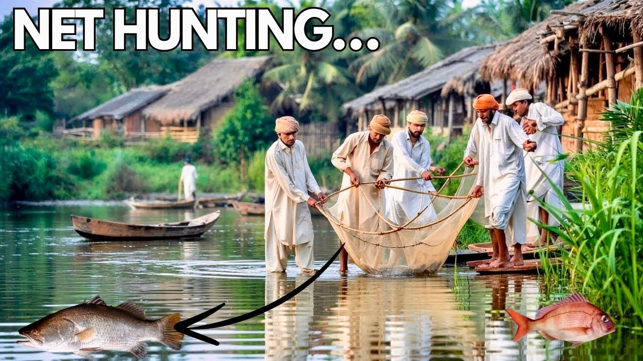 Amazing Fish Hunting by Net | Traditional Fishing Techniques in Action | waqas_Anxari3.0