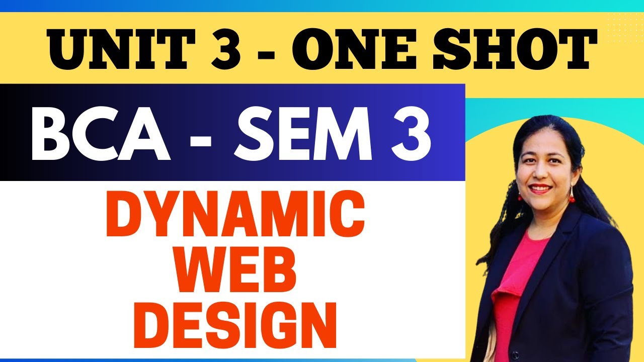Dynamic Web Designing (PHP) Unit - 3 One Shot | BCA Semester - 3 - YouTube