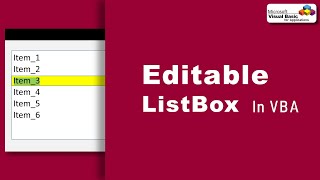 New Listbox concept | Editable ListBox