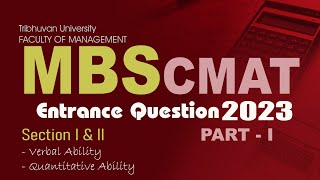 MBS CMAT ENTRANCE QUESTIONS 2023 - Part 1