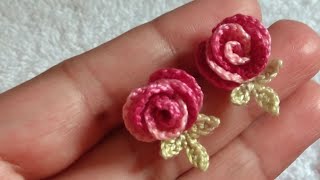 HOW TO MAKE CROCHET EARRINGS | ROSE EARRINGS