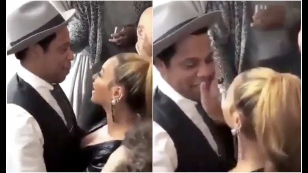 Jay Z and Beyonce Get Romantic Start Kissing At Grammy Party - YouTube