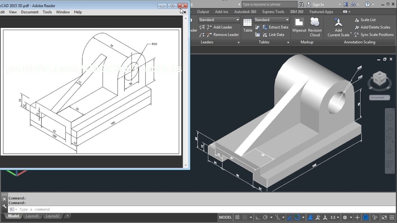 autocad 3d mechanical drawing exercises pdf