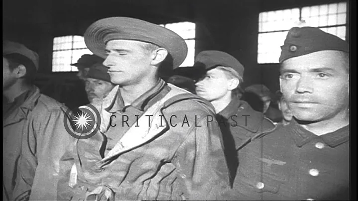 3,000 German prisoners arrive in New York, United States and are searched. HD Stock Footage