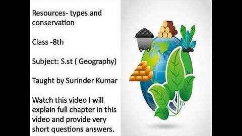 Resources types and conversation class -8th lesson 1 s.st geography PSEB and others board