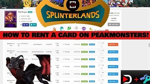 How to Rent a Splinterlands Card on Peakmonsters!