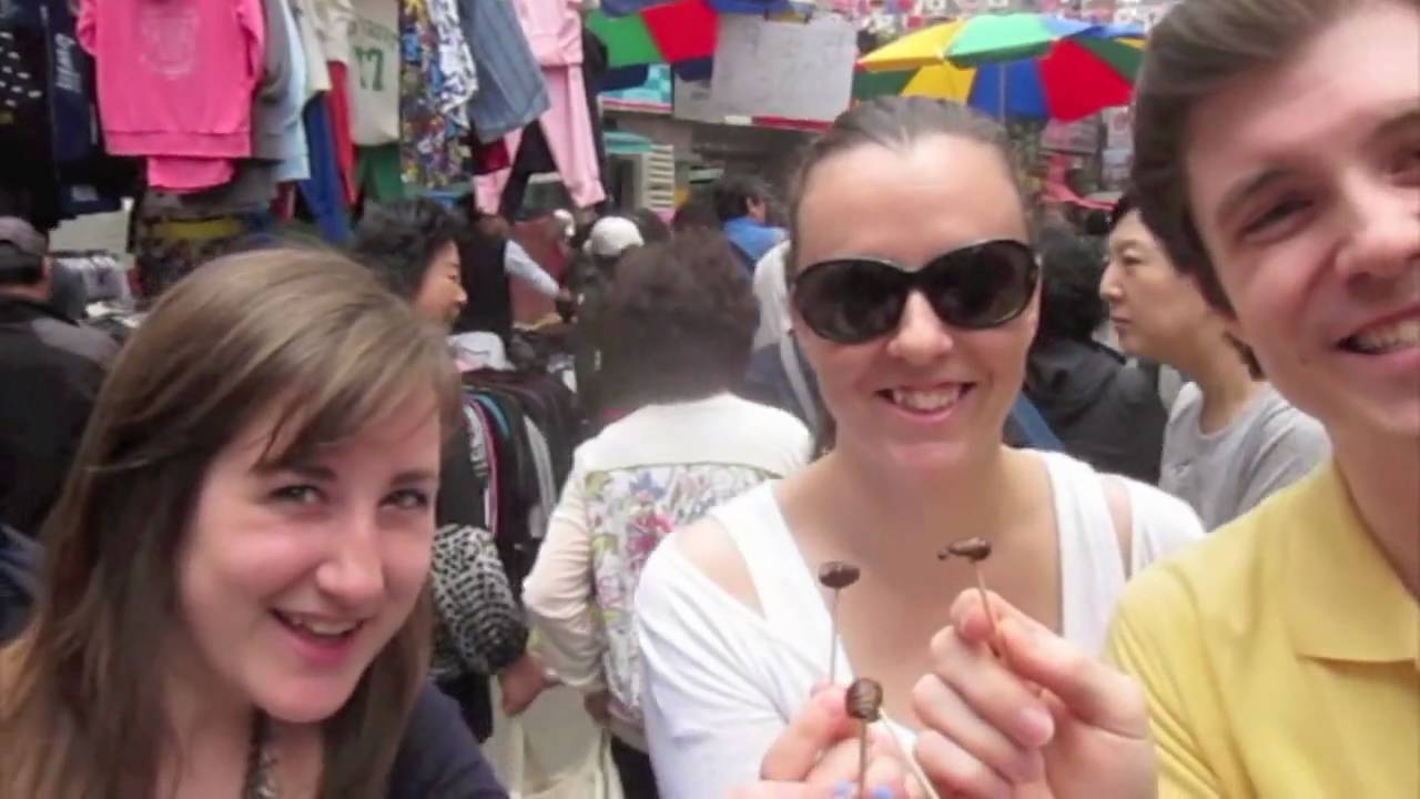 Eating Bugs in Namdaemun Market Seoul, South Korea Ansan Answers