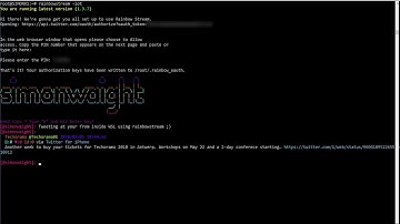 Rainbow Stream Twitter client in Windows Subsystem for Linux
