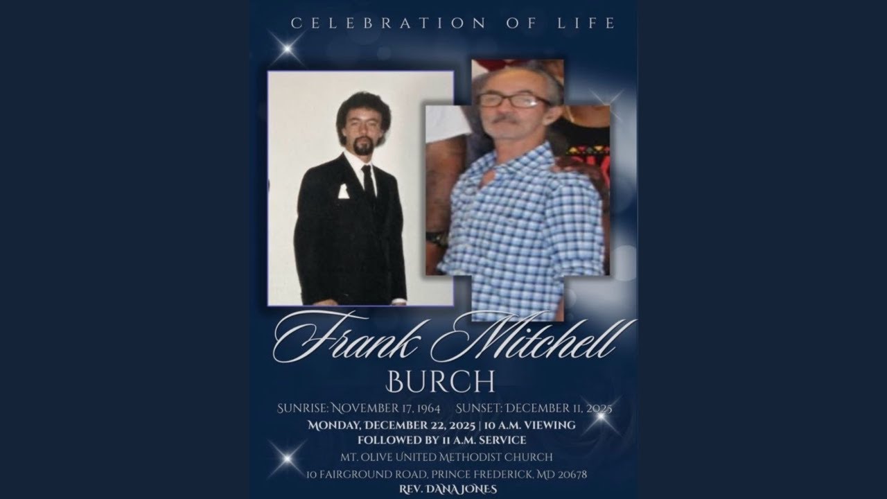 Funeral Service for Frank Mitchell Burch - YouTube