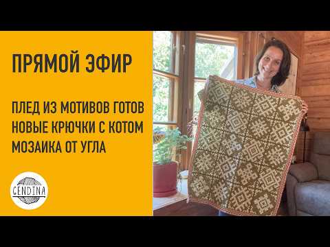 Плед из мотивов готов, попробовала крючки с котом, мозаика от угла, книжка приехала