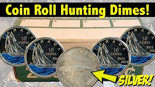 Silver Dimes and a Stack of Foreigns! Coin Roll Hunting Canadian Dimes! Profile