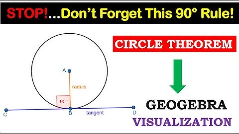 Circle Theorems | Angle between Circle Tangent & Radius is 90º | Geogebra | #seo