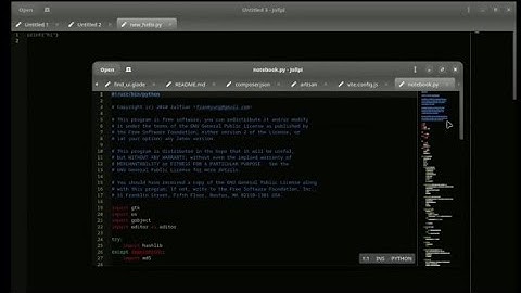Jollpi Text Editor — Built in Python + GTK  since 2010, reborn in 2025.Just 3 dependencies?
