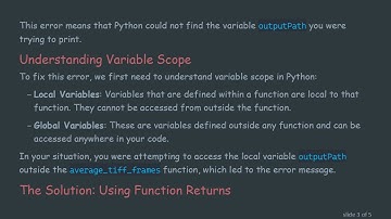How to Access Local Variables in Python Functions: A Guide to outputPath in a TIFF Averaging Module