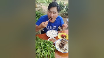 Ruột cá lóc nướng muối trứng kiến vàng | thánh sầu đâu