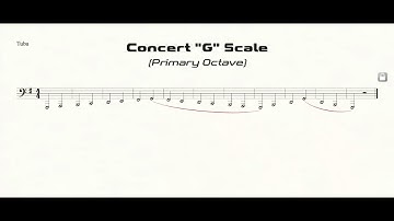 Tuba G Scale Practice in Half Notes (primary octave)