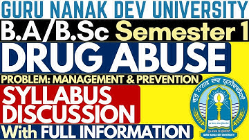 Drug Abuse Problem Management And Prevention | Drug Abuse BA Sem 1 | BA Sem 1 Drug Abuse | Vac Sem 1