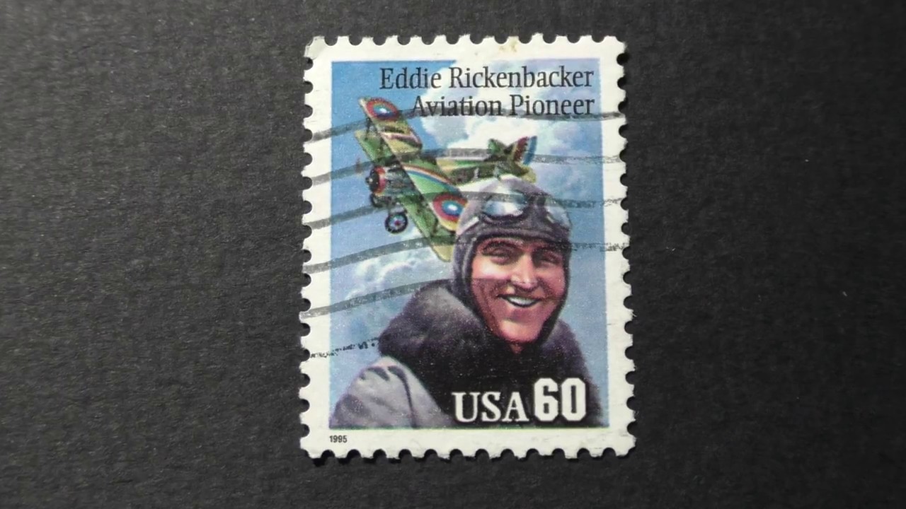 Postage stamp. USA. Eddie Rickenbacker. Aviation Pioneer. 1995. Price