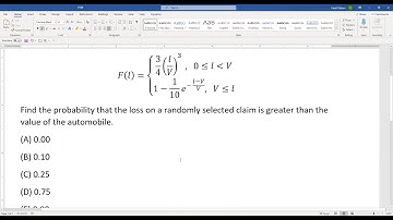 Actuarial SOA Exam P Sample Question 207 (once 269) Solution