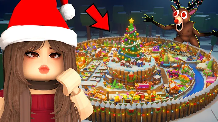 Building a CHRISTMAS TOWN In the NEW North Pole Update In 99 NIGHTS IN THE FOREST! (Roblox)