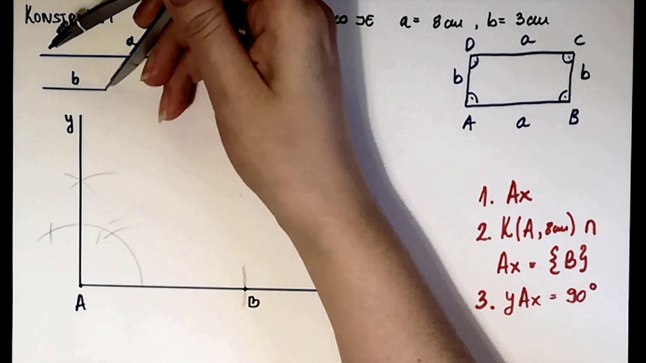 Konstrukcija pravougaonika ako su date njegove stranice