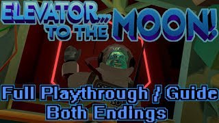Elevator... To The Moon! [Full Playthrough / Guide, Both Endings] (VR gameplay, no commentary)