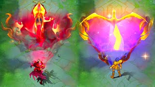 Valir Leo Ikki Saint Seiya Collab Skin VS Infernal Blaze Legendary Skin MLBB Comparison