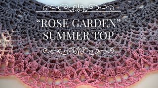 картинка: Хит! Вяжем летний топ крючком «Розовый сад» 🌸 Beautiful crochet summer top!