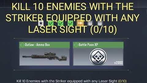 KILL 10 ENEMIES WITH THE STRIKER EQUIPPED WITH ANY LASER SIGHT / COD MOBILE
