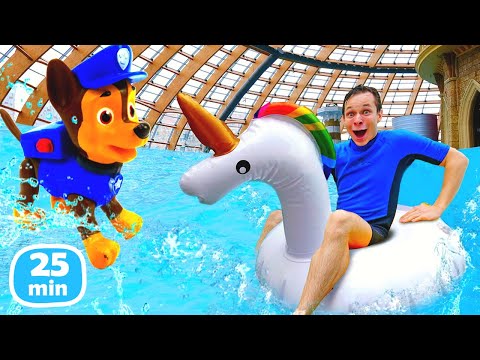 Видео: Школа героев Акватим - В аквапарке все замерзло?! Супергерои и игрушки устроили игры в бассейне