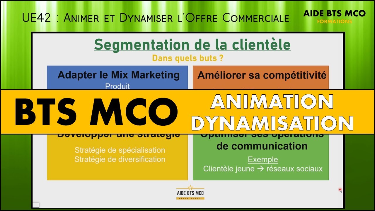 AIDE BTS MCO | Qu’est-ce que la SEGMENTATION de la clientèle ? | U42