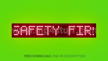 Safety First Scrolling Red Dot Matrix LED Text Animation on Green Screen Seamless Loop