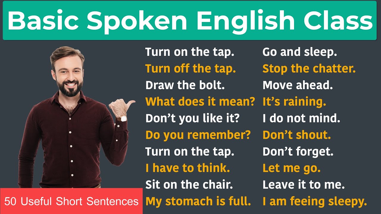 Basic Spoken English Class || 50 Useful Short Sentences for Daily use || English Speaking Course