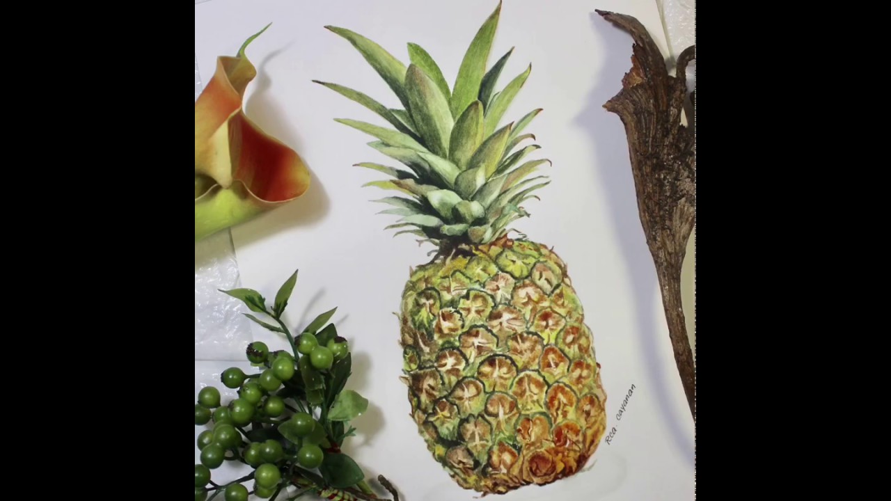 How To Paint A Pineapple In Watercolor pineapplepainting how-to-paint-a-pineapple-in-watercolor-pineapplepainting