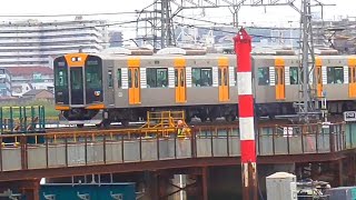 【阪神電車】阪神1000系阪神なんば線快速急行神戸三宮駅行き　淀川橋梁　伝法駅～福駅