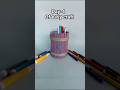 diy cute pen holder ! easy craft idea for desk organizer 🥰💐#diy#youtubeshort #diypenholder#easycraft