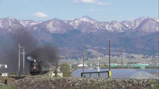 C57180快速 Slばんえつ物語8233レ2017422 デジカメ Jr磐越西線喜多方駅山都駅第2舞台田踏切