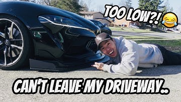 INSANE Carbon Fiber Lip & Chassis Mounted Splitter install on my SUPRA! 👀 SAYBER DESIGN