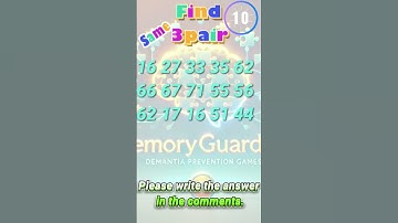 Memory Challenge: Find 3 Matching Number Pairs | Ver. Hard ⏳