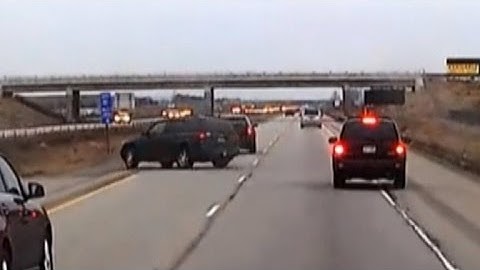 Woman Tailgating Car Too Closely Loses Control and Veers Off Highway