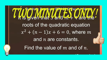 SPM Additional Mathematics 2012 Paper 1 Number 4 - Quadratic Equations and Inequalities
