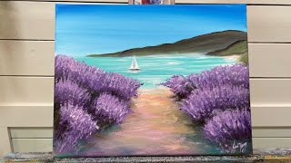 How To Paint LAVENDER BY THE SEA ~ acrylic step by step painting tutorial
