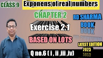 Class 9 maths| Rd Sharma book| chapter 2| Exponents of real numbers| exercise 2.1| q no.6
